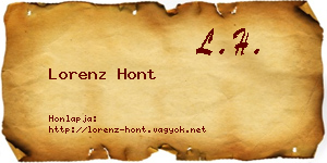 Lorenz Hont névjegykártya